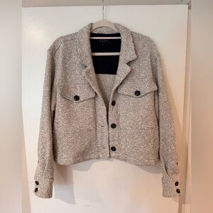 rag & bone Cream Bouclé Button-Front Jacket